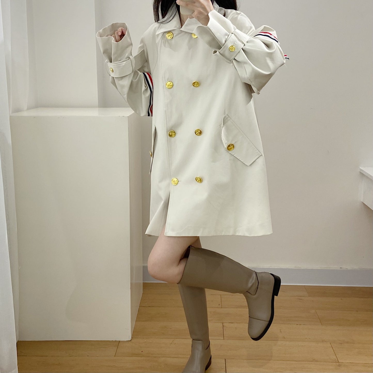 2025 Double-breasted trench coat