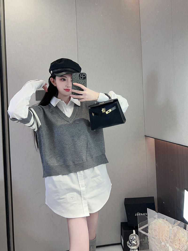 TNOM 2025 Fake two piece sweater