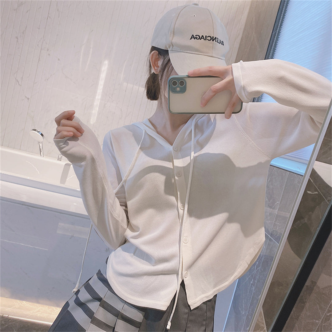 Ice Silk Hooded Cardigan