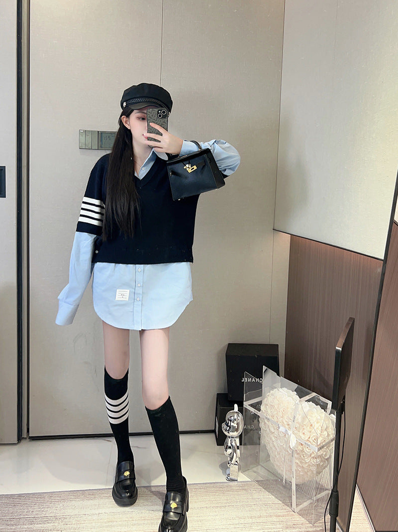 TNOM 2025 Fake two piece sweater
