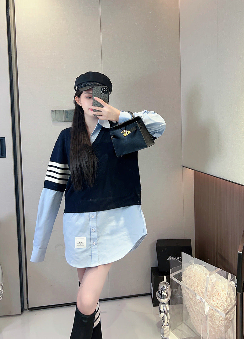TNOM 2025 Fake two piece sweater