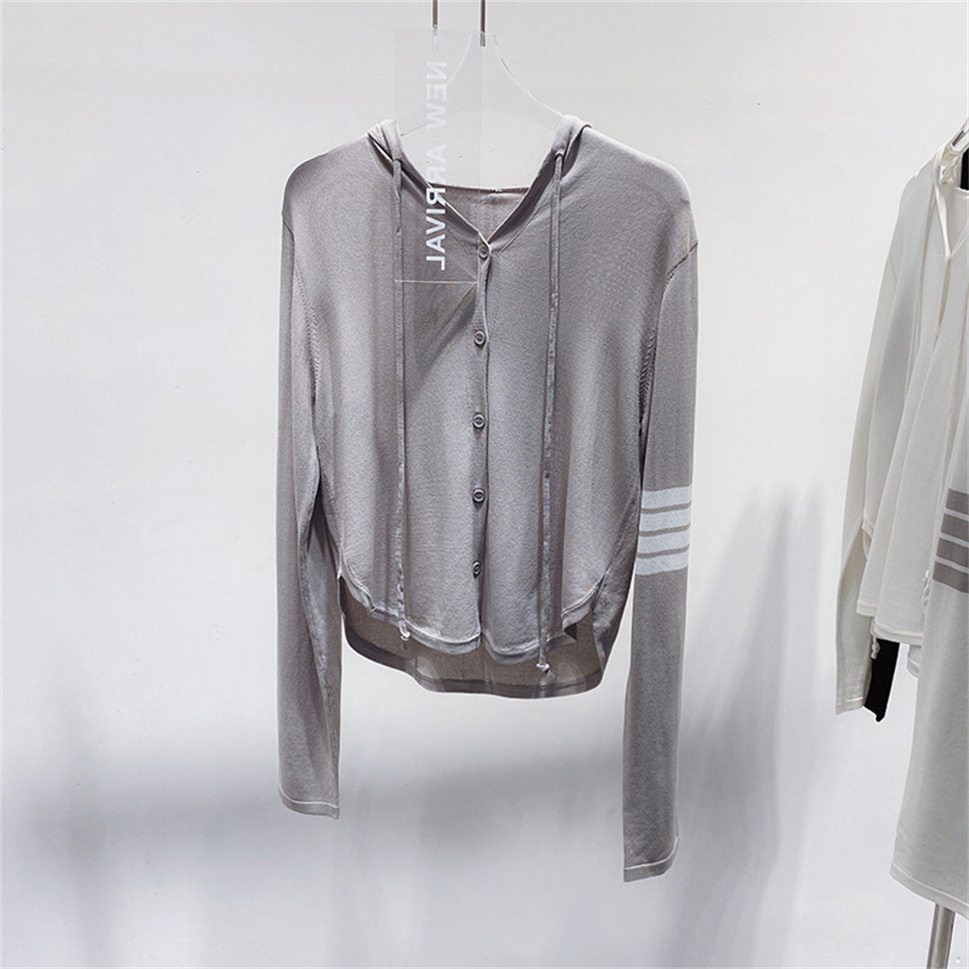 Ice Silk Hooded Cardigan
