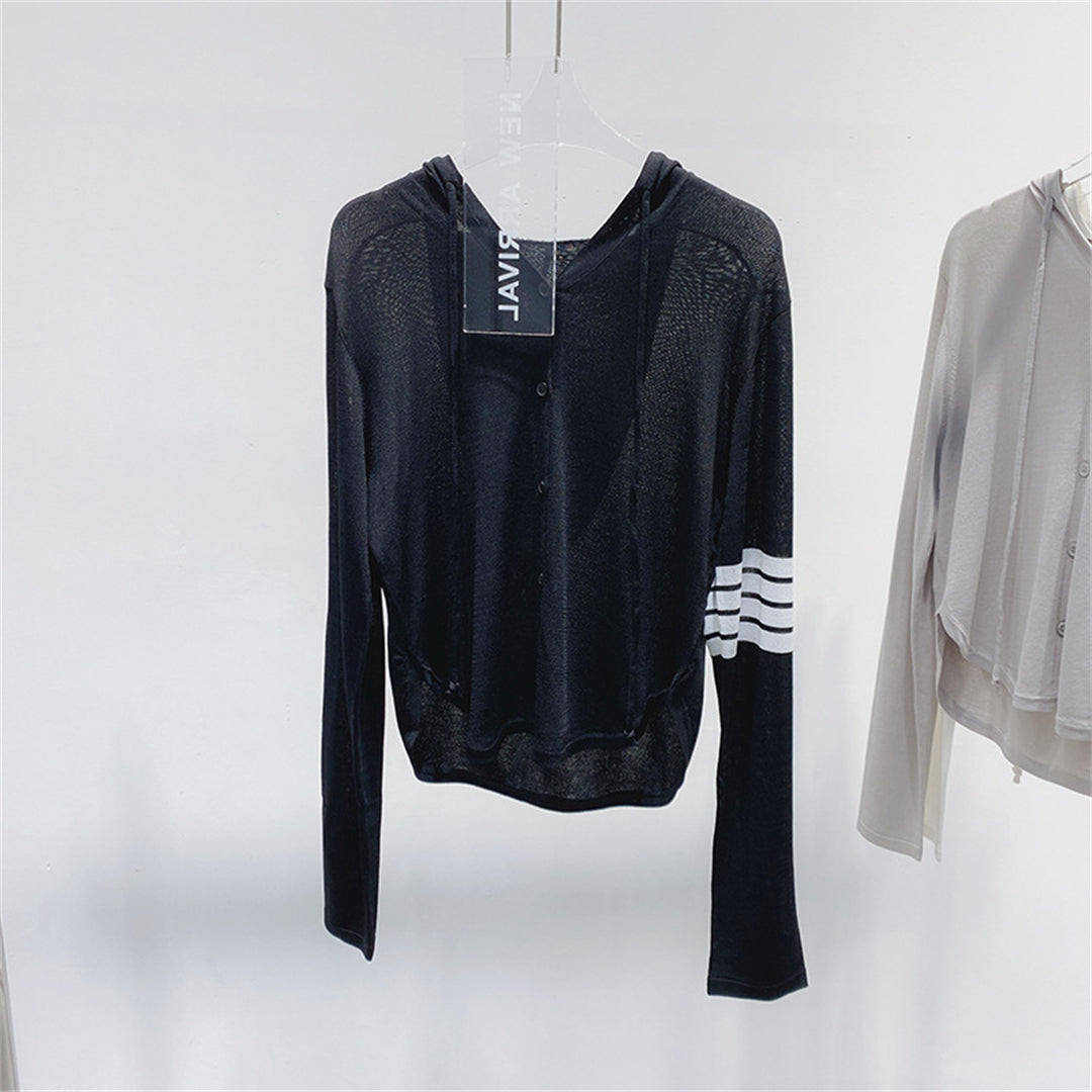 Ice Silk Hooded Cardigan