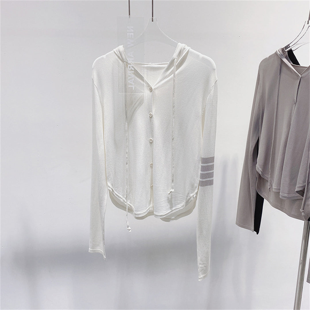 Ice Silk Hooded Cardigan