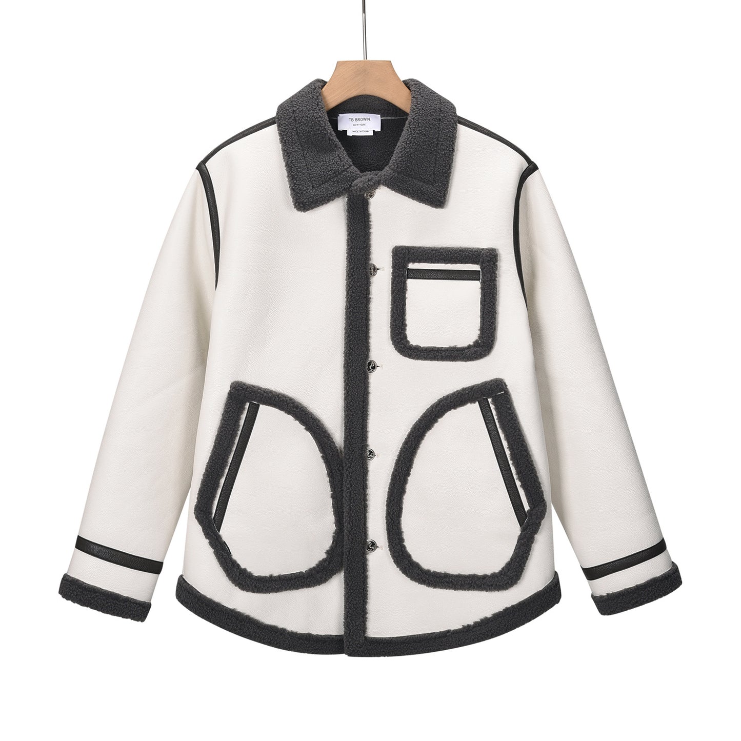 Patchwork leather jacket