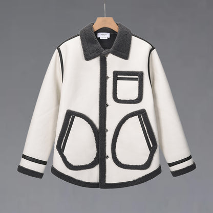 Patchwork leather jacket