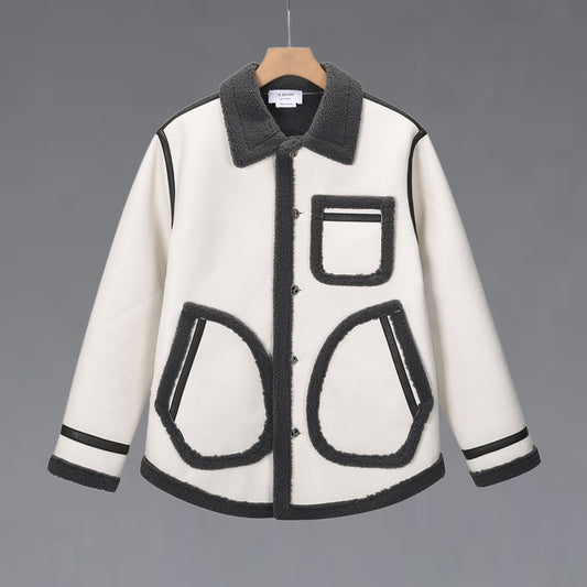 Patchwork leather jacket