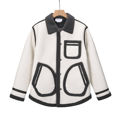 Patchwork leather jacket