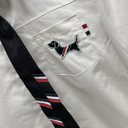 Puppy-Embroidered Tie Shirt