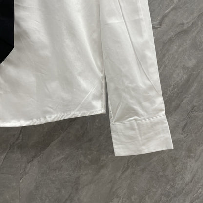 Puppy-Embroidered Tie Shirt