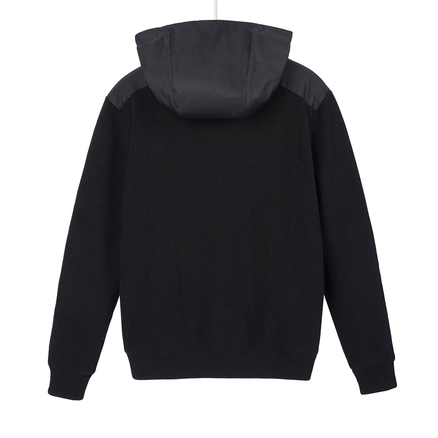 Hooded knitted down jacket