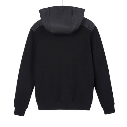 Hooded knitted down jacket