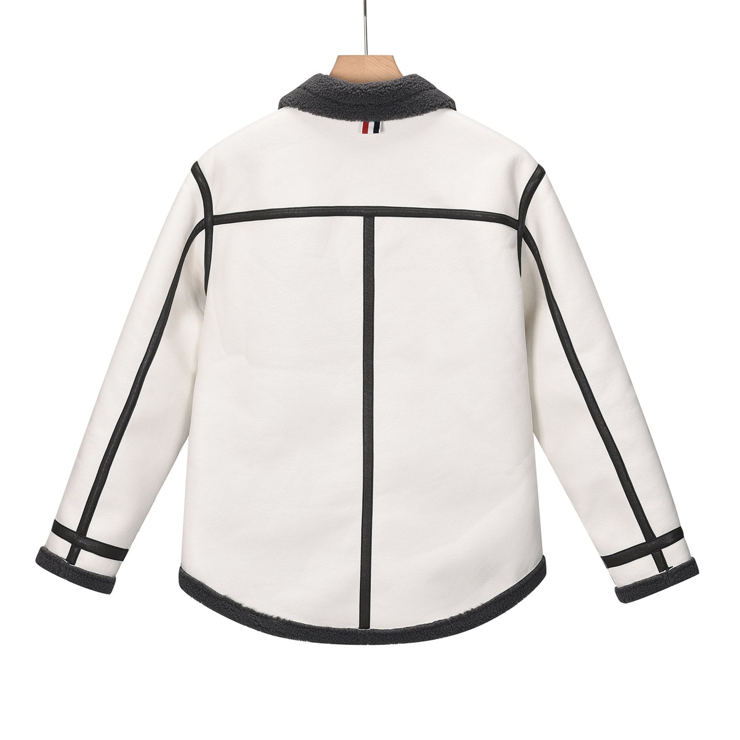 Patchwork leather jacket