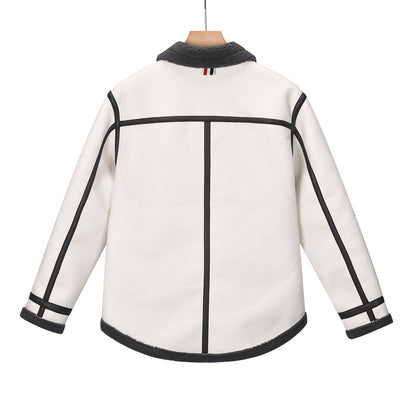 Patchwork leather jacket