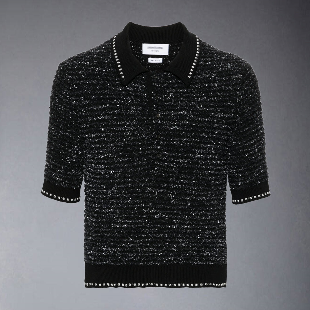 2025 Chunky knit polo shirt