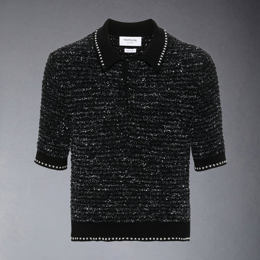 2025 Chunky knit polo shirt