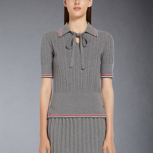 TNOM Women stripe POLO shirt