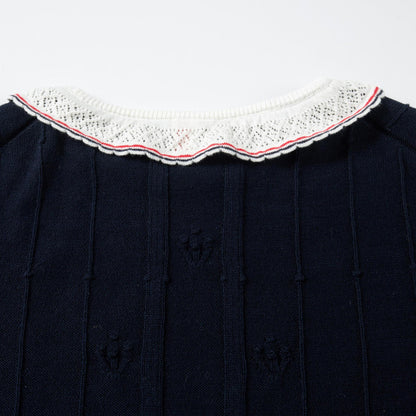 New Lace-Collar Knitted T-Shirt