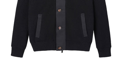 Hooded knitted down jacket
