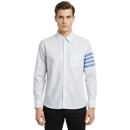Men's Casual Business Shirt — 100% Cotton Button-Down Shirt