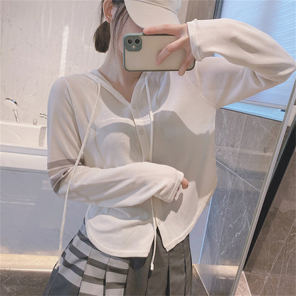 Ice Silk Hooded Cardigan