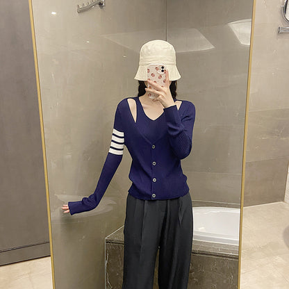 2025 Fake two piece sweater