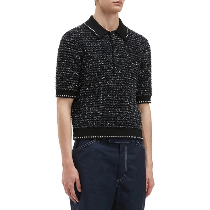 2025  Wool jacquard polo shirt