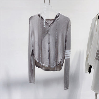 Ice Silk Hooded Cardigan