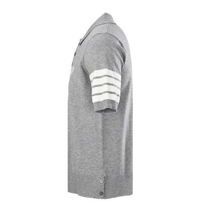 Men's Racket-Embroidered Knitted Polo Shirt