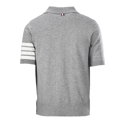 Men's Racket-Embroidered Knitted Polo Shirt