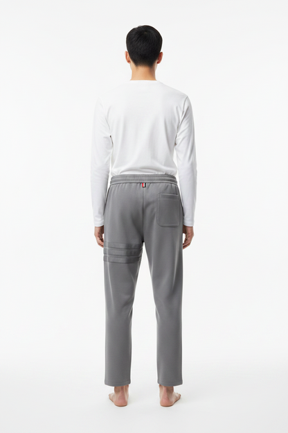 Four-Stripe Tech Fabric Straight-Leg Casual Trousers