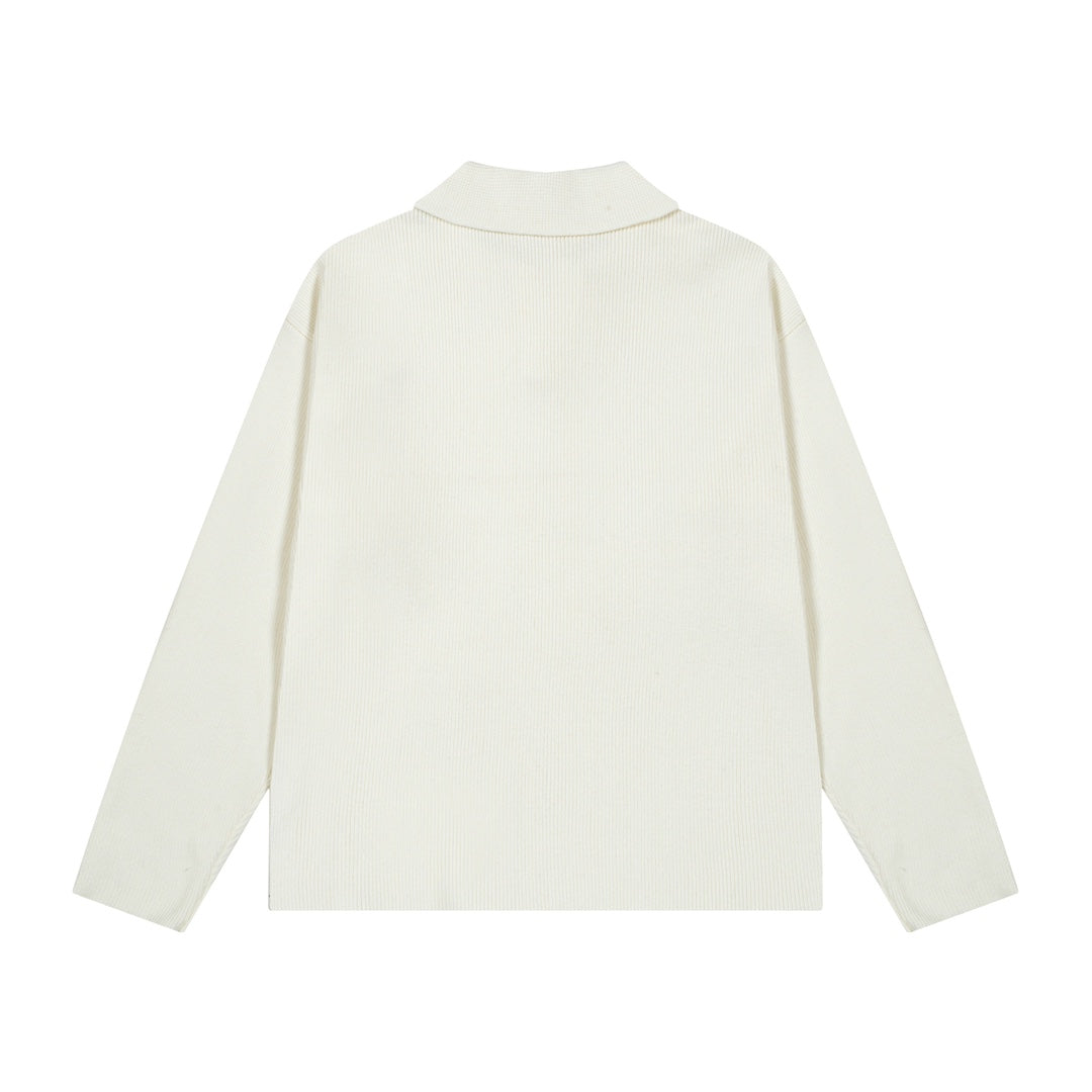 AMI  Cotton and wool blend polo neck sweater
