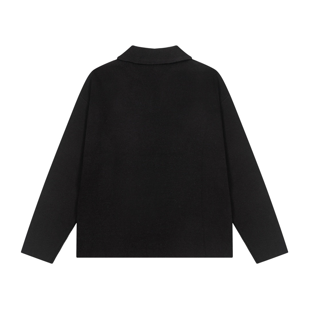 AMI  Cotton and wool blend polo neck sweater