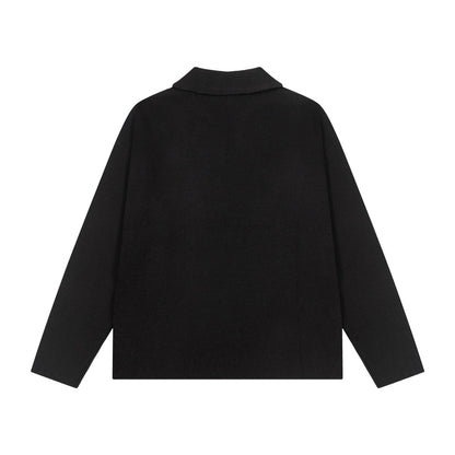 AMI  Cotton and wool blend polo neck sweater
