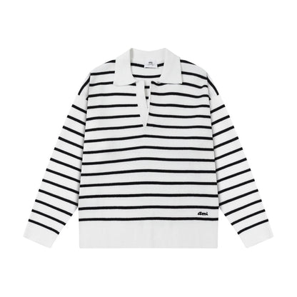 AMI  Cotton and wool striped sweater