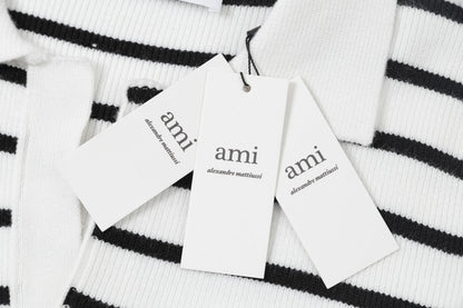 AMI  Cotton and wool striped sweater