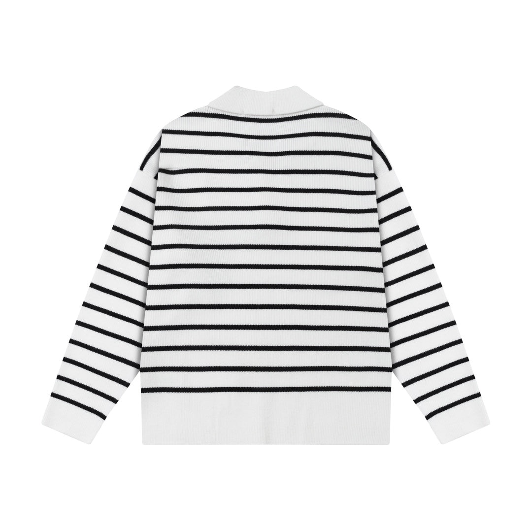 AMI  Cotton and wool striped sweater