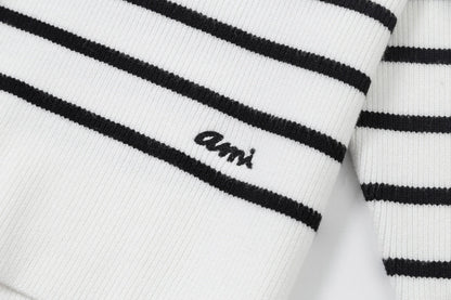 AMI  Cotton and wool striped sweater