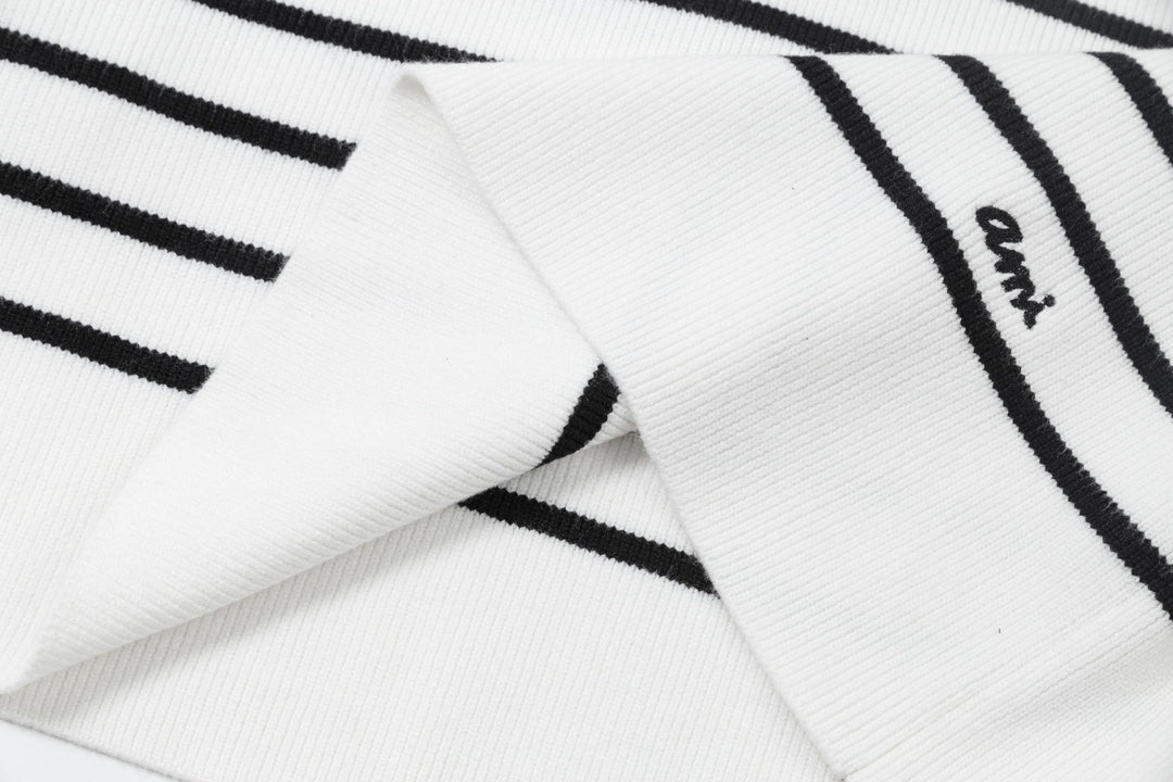 AMI  Cotton and wool striped sweater
