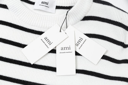 AMI  Cotton and wool striped sweater