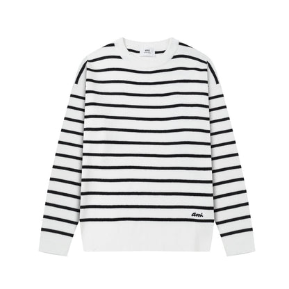 AMI  Cotton and wool striped sweater