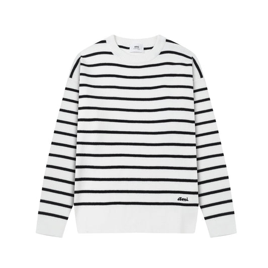 AMI  Cotton and wool striped sweater