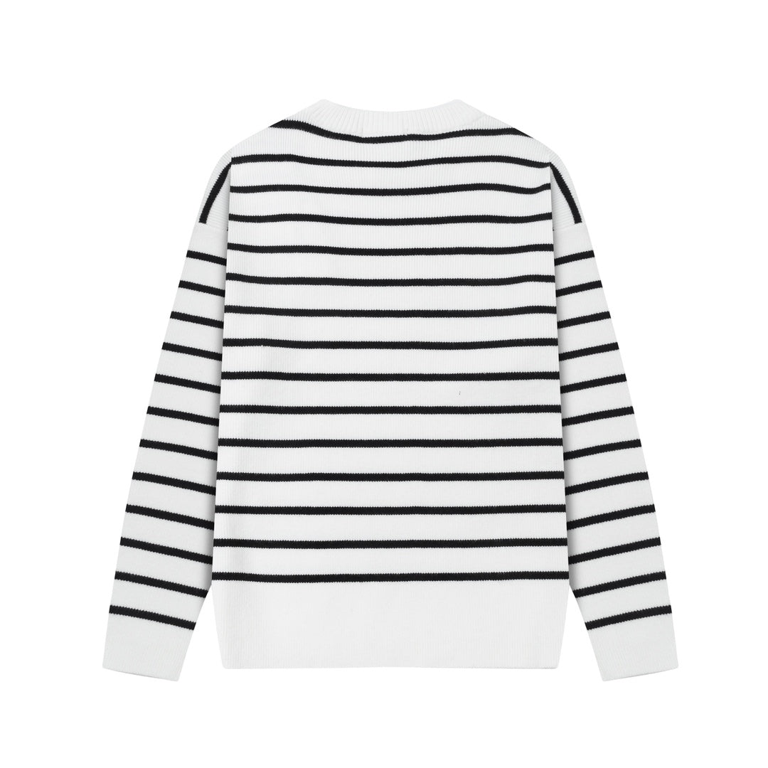 AMI  Cotton and wool striped sweater