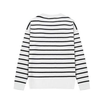 AMI  Cotton and wool striped sweater