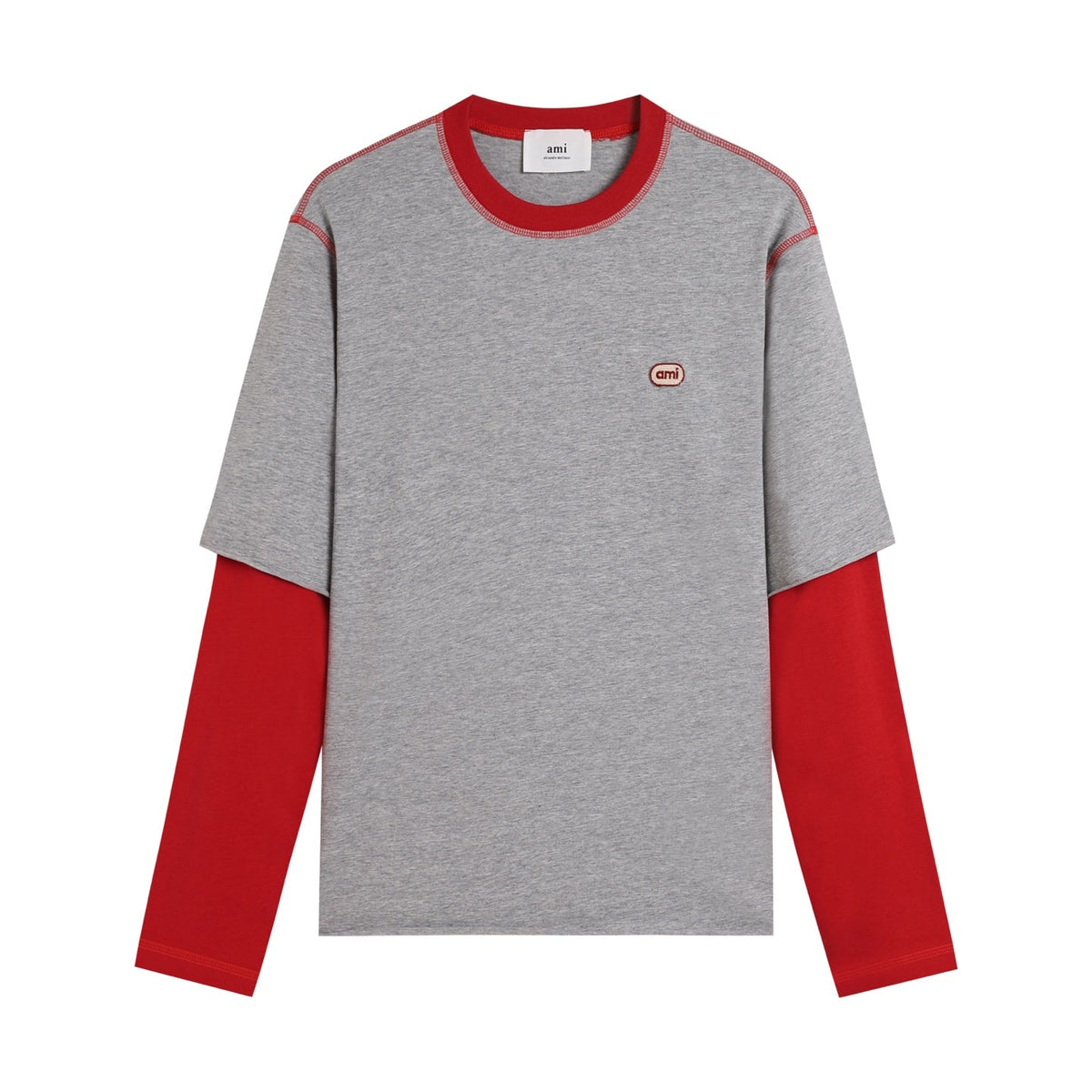AMI "Fake two-piece" long-sleeve T-shirt