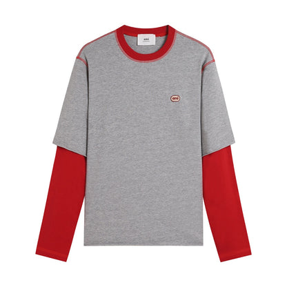 AMI "Fake two-piece" long-sleeve T-shirt