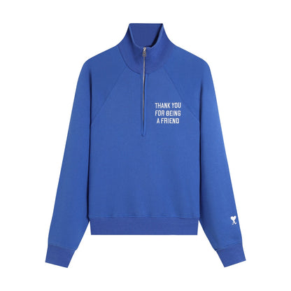 AMI  Embroidered half-zip sweatshirt